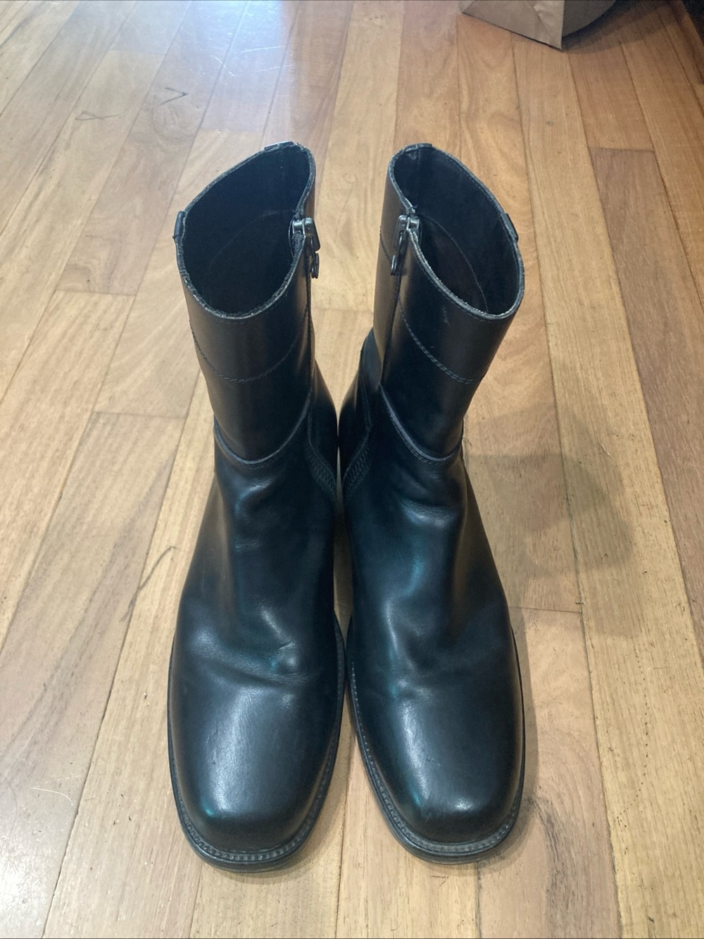 Buttero Men's Black Leather Zip Ankle Boots